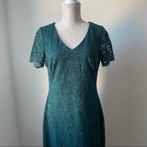 Dark Green Ralph Lauren Lace Dress Size 10